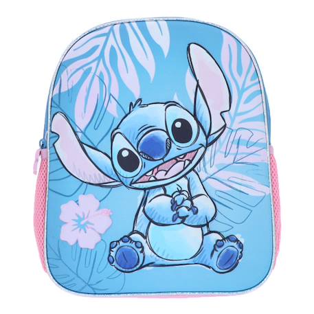Sac à dos maternelle stitch hawai en tissu synthétique imperméable 32 cm Bleu / rose 2 - vertbaudet enfant 