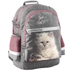 Sac à dos scolaire chaton "you are awesome" avec 2 compartiments 41 cm  - vertbaudet enfant