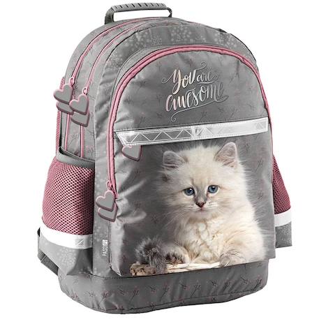 Fille-Sac à dos scolaire fille chaton "you are awesome" avec 2 compartiments 41 cm