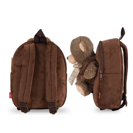 Sac à dos maternelle réversible peluche ours brun Camel 3 - vertbaudet enfant 