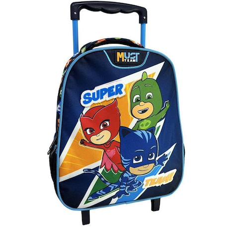 Garçon-Accessoires-Cartable, trousse-Sac à dos à roulettes maternelle pj masks must 31 cm