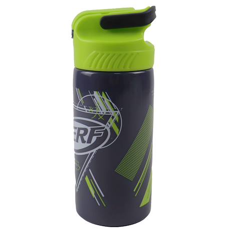 Gourde inox nerf 500 ml – fermeture à clapet, bec intégré Bleu / noir / noir 2 - vertbaudet enfant 