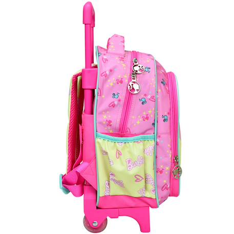 Sac à dos à roulettes maternelle - barbie imprimé chewing-gum - compact et pratique Rose bonbon 2 - vertbaudet enfant 