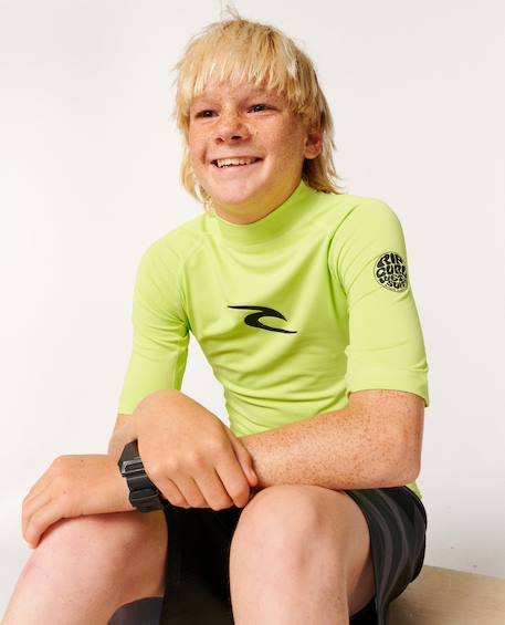 T-shirt anti-uv waves manches courtes garçon Lime 6 - vertbaudet enfant 