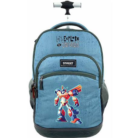 Sac à roulettes street robots 47 cm Bleu / gris 2 - vertbaudet enfant 