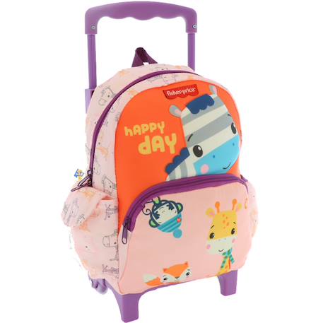 Garçon-Accessoires-Cartable, trousse-Sac à dos à roulettes maternelle zèbre fisher price 30 cm