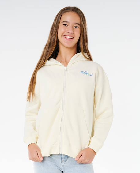 Sweat à capuche zippé lay day relaxed fille Bone 6 - vertbaudet enfant 
