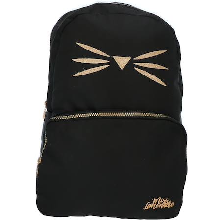 Sac à dos fille miss lemonade tissu synthétique motif chat Noir / doré 2 - vertbaudet enfant 
