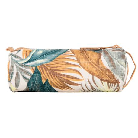 Trousse fille ronde zippée imprimé tropical 21 cm Blanc / vert / clair 3 - vertbaudet enfant 