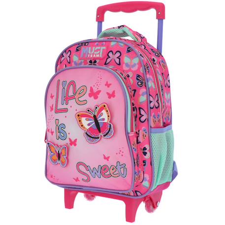 Garçon-Accessoires-Cartable, trousse-Sac à dos à roulettes must papillons life is sweet 31 cm trolley - maternelle