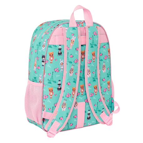 Sac à dos enfant fille en tissu imprimé cartoon oreilles de lapin na ! Na ! Na ! Surprise Bleu / vert / clair / bleu 3 - vertbaudet enfant 