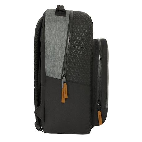 Sac à dos slim old school en tissu recyclé Noir / blanc / gris 2 - vertbaudet enfant 