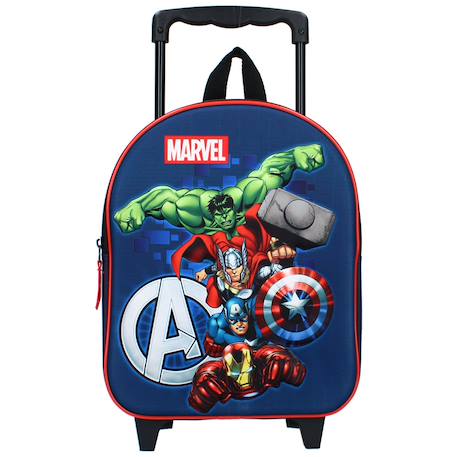 Sac à dos maternelle garçon avec roulettes avengers marvel 32 cm - trolley enfant Bleu marine 4 - vertbaudet enfant 