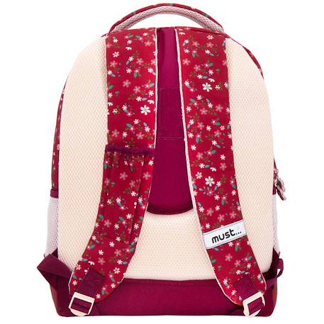Sac à dos scolaire luna imprimé textile haut de gamme 43 cm Ecru/rouge 2 - vertbaudet enfant 