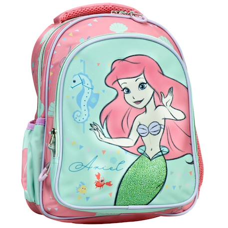 Sac à dos maternelle licence disney princess ariel gim en tissu synthétique Bleu / rose / clair / gris 1 - vertbaudet enfant 