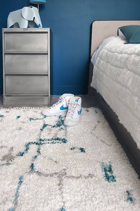 Tapis design avec franges volubilis Bleu naturel 3 - vertbaudet enfant 