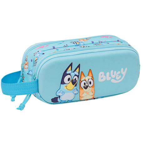 Garçon-Accessoires-Cartable, trousse-Trousse double bluey en tissu néoprène aspect textile imprimé 3d