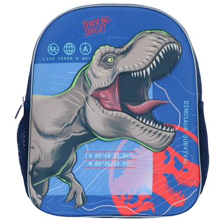 Sac à dos maternelle t?rex 3d en matériaux résistants Bleu marine/orange fluo 2 - vertbaudet enfant 