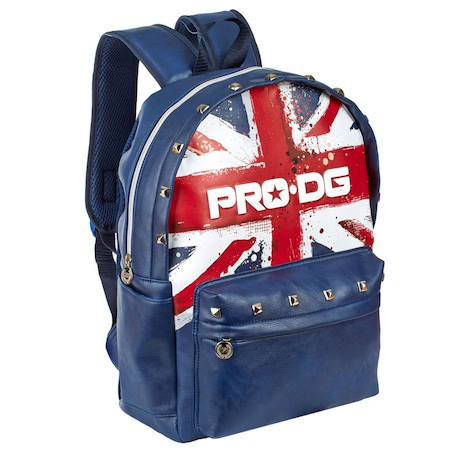 Sac à dos scolaire similicuir imprimé union jack pro-dg london beast Bleu 1 - vertbaudet enfant 