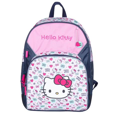 Sac à dos scolaire motif hello kitty dos moussé renforcé 42 cm Blanc / rose / bleu 1 - vertbaudet enfant 