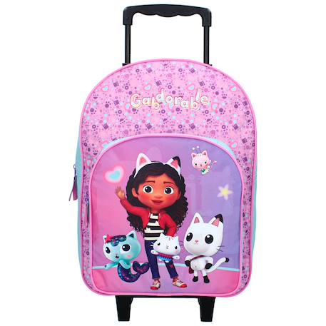Sac à dos à roulettes enfant fille - impression gabby et la maison magique - gabdorable Multicolore 2 - vertbaudet enfant 