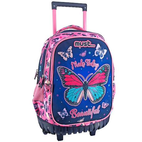 Garçon-Accessoires-Cartable, trousse-Sac à dos à roulettes make today beautiful papillons must 45 cm trolley