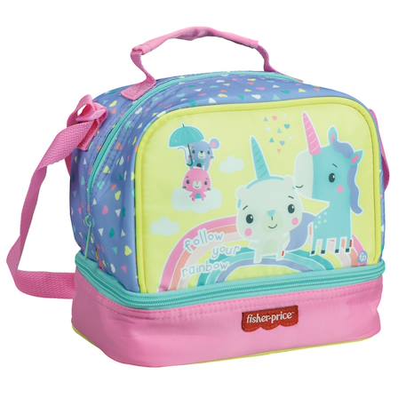 Sac goûter licorne rainbow 21 cm - sac déjeuner Multicolore 1 - vertbaudet enfant 