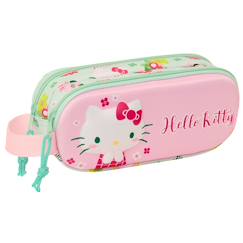 Jouet-Trousse double zip motif 3d floral hello kitty