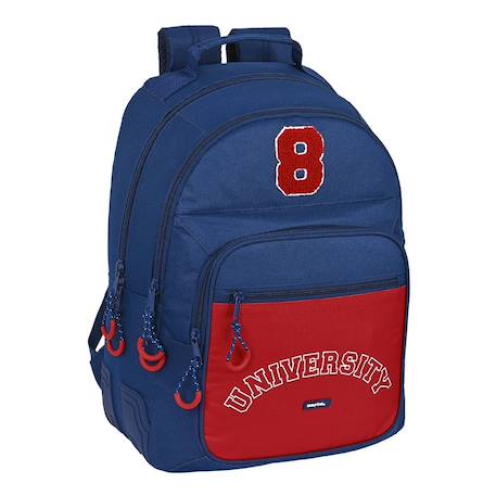 Sac à dos scolaire garçon university avec 2 compartiments 42 cm Bleu / rouge 1 - vertbaudet enfant 