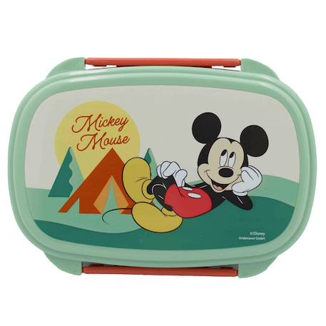 Boîte repas mickey mouse en pvc avec cuillère et fourchette 17 x 12 x 7 cm Transparent 2 - vertbaudet enfant 