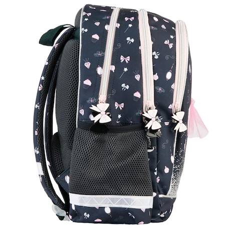 Sac à dos scolaire danseuse ballerine avec 2 compartiments 38 cm Noir / rose 3 - vertbaudet enfant 