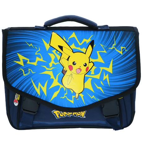 Cartable pokémon motif pikachu qualité haut de gamme 38 cm Bleu / jaune 2 - vertbaudet enfant 