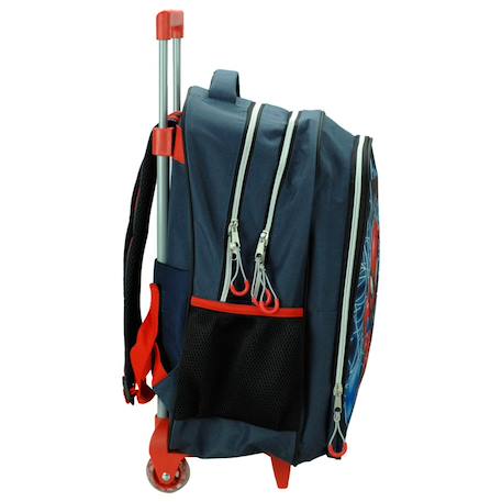 Sac à dos à roulettes spider-man imprimé en tissu haute qualité Bleu marine/orange fluo 2 - vertbaudet enfant 