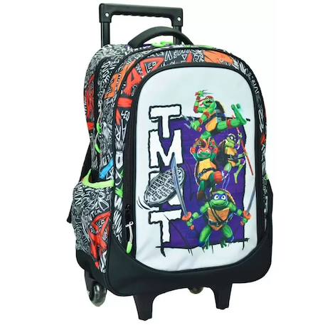 Sac à dos à roulettes tortues ninja teenage mutant ninja turtles – 46 cm, a4 tortues ninja Noir / orange / clair 1 - vertbaudet enfant 