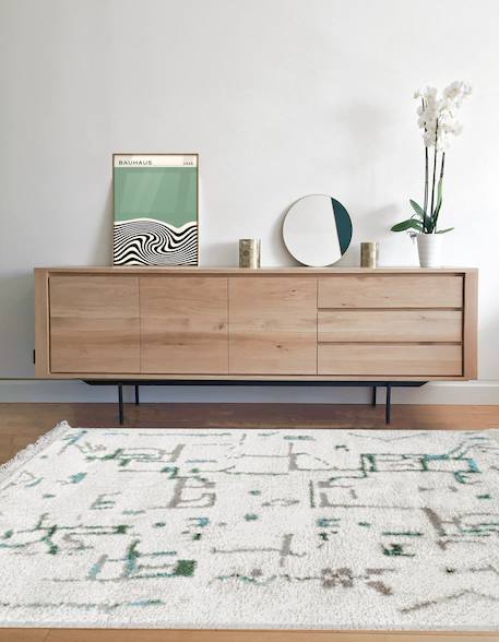 Tapis design avec franges volubilis Bleu naturel 2 - vertbaudet enfant 