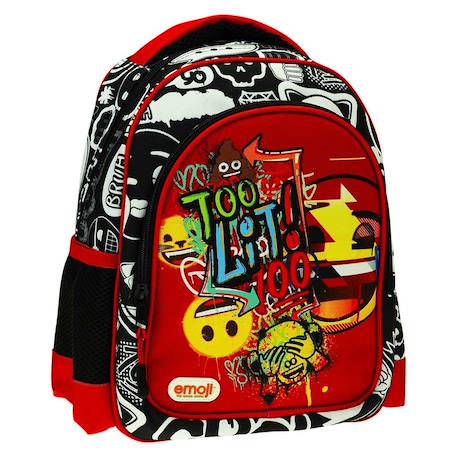 Sac à dos maternelle emoji avec dos rembourré 30 cm Blanc / rouge / noir 1 - vertbaudet enfant 