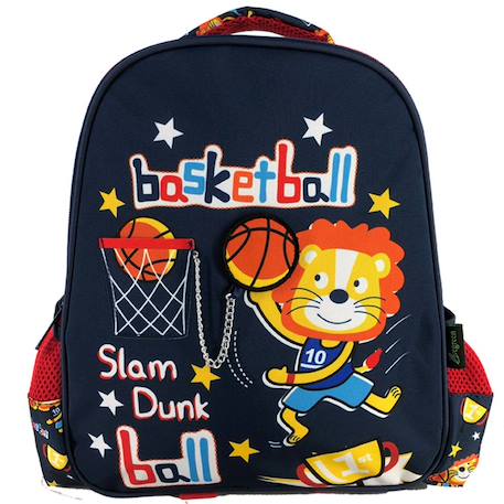 Sac à dos enfant garçon lion basketball 31 cm 1 compartiment Orange/rouge 1 - vertbaudet enfant 