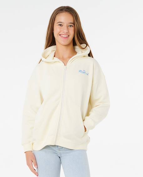 Sweat à capuche zippé lay day relaxed fille Bone 1 - vertbaudet enfant 