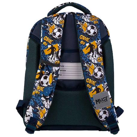 Sac à dos enfant football follow the dream 2 compartiments 43 cm Bleu / jaune / blanc 2 - vertbaudet enfant 