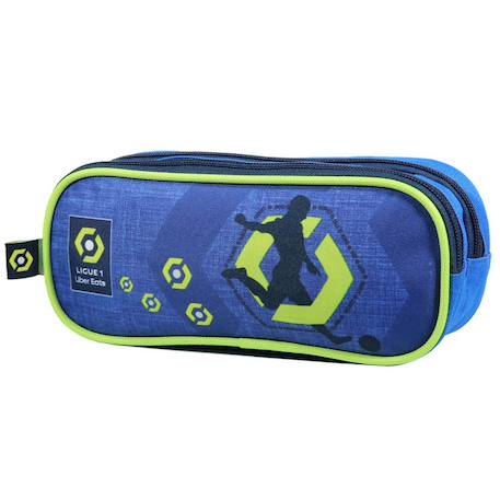 Trousse zippée ligue 1 – 2 compartiments rectangulaire 23 cm - bagtrotter Bleu 1 - vertbaudet enfant 