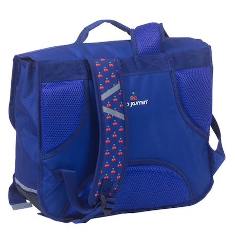 Cartable tissu imprimé cerises teo jasmin 38 cm Bleu / rouge 2 - vertbaudet enfant 