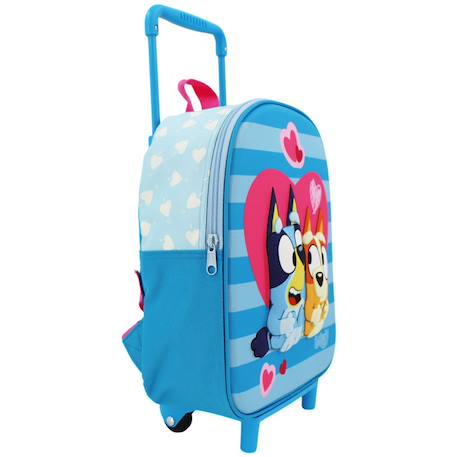 Sac à roulettes fille bluey avec poignée télescopique pour lécole maternelle 32 cm Bleu / rose / blanc 2 - vertbaudet enfant 