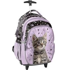Sac à dos à roulettes chat meow 45 cm trolley  - vertbaudet enfant