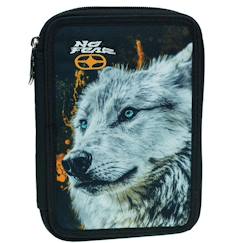 Trousse double en tissu imprimé tête de loup  - vertbaudet enfant