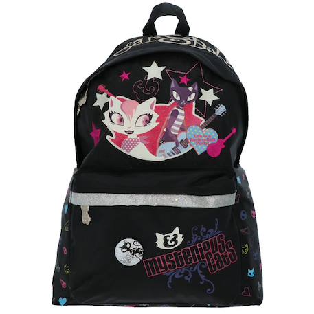 Sac à dos scolaire fille sugar & babe mysterious cats pop-rock 45 cm Noir / blanc / gris 2 - vertbaudet enfant 