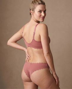 Vêtements de grossesse-Lingerie-Culotte, shorty-Tanga taille basse de maternité skin