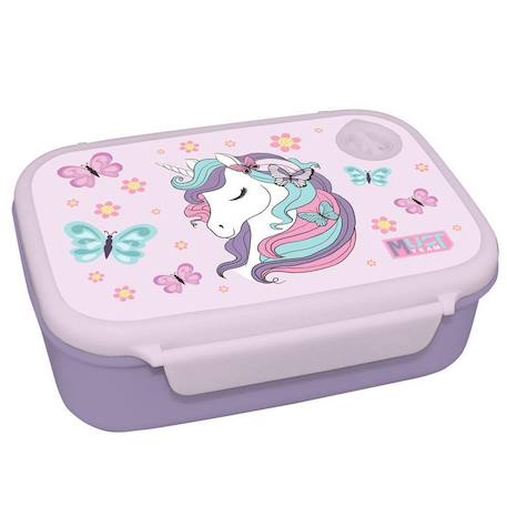 Kit repas enfant licorne 2 pièces boîte pvc et gourde alu 500 ml Blanc / rose / clair / bleu 3 - vertbaudet enfant 