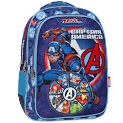 Sac à dos avengers captain america 3 compartiments zippés 32x18x43 must  - vertbaudet enfant