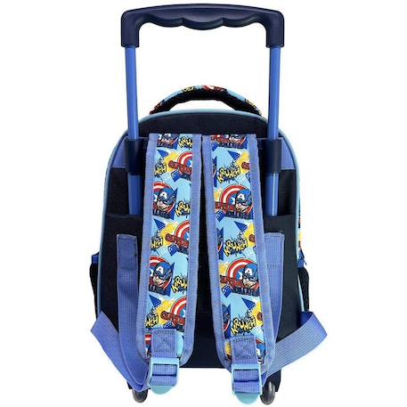 Sac à dos chariot maternelle captain america 2 compartiments 34x20x44 cm avengers Bleu / bleu / marine / bleu 2 - vertbaudet enfant 