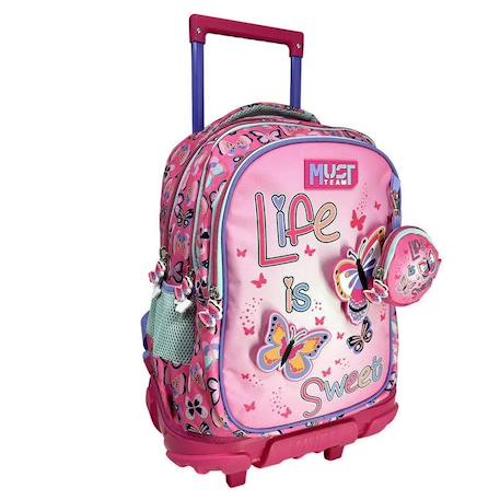 Garçon-Accessoires-Cartable, trousse-Sac à dos à roulettes must papillons life 45 cm trolley